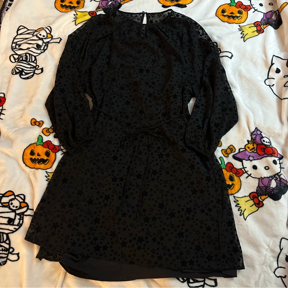 Loft sheer star velvet dress ⭐️🖤